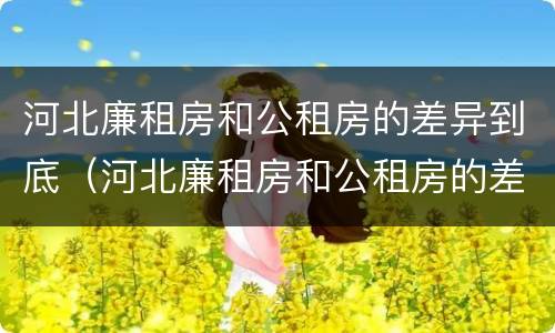 河北廉租房和公租房的差异到底（河北廉租房和公租房的差异到底是什么）