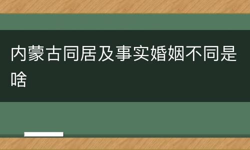 内蒙古同居及事实婚姻不同是啥