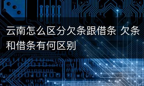 云南怎么区分欠条跟借条 欠条和借条有何区别