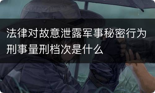 法律对故意泄露军事秘密行为刑事量刑档次是什么