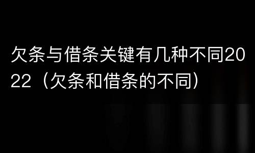 欠条与借条关键有几种不同2022（欠条和借条的不同）