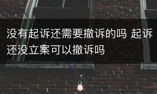 没有起诉还需要撤诉的吗 起诉还没立案可以撤诉吗