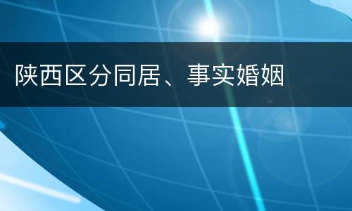陕西区分同居、事实婚姻