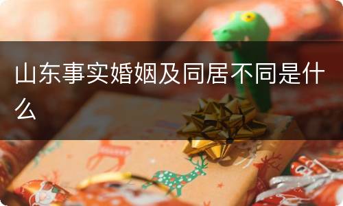 山东事实婚姻及同居不同是什么