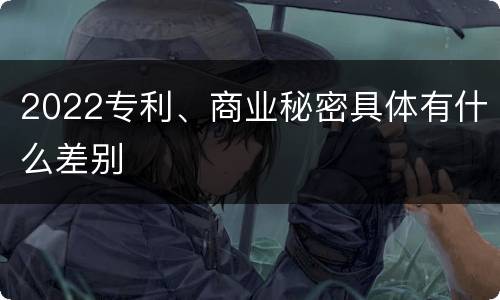 2022专利、商业秘密具体有什么差别