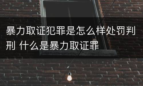 暴力取证犯罪是怎么样处罚判刑 什么是暴力取证罪