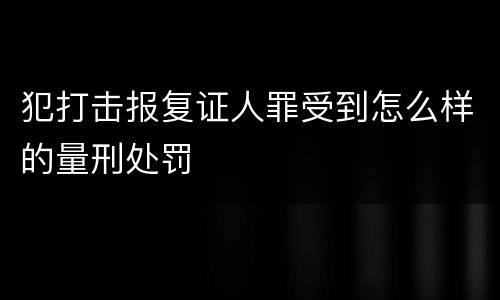 犯打击报复证人罪受到怎么样的量刑处罚