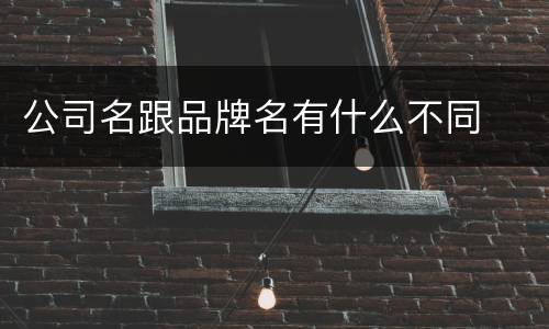公司名跟品牌名有什么不同