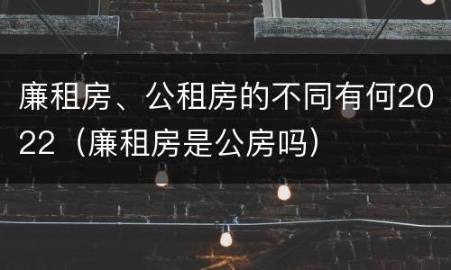 廉租房、公租房的不同有何2022（廉租房是公房吗）