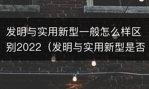 发明与实用新型一般怎么样区别2022（发明与实用新型是否具有实用性）
