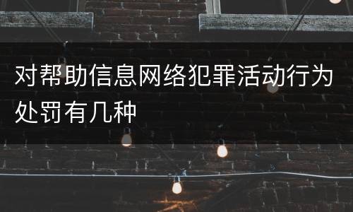 对帮助信息网络犯罪活动行为处罚有几种