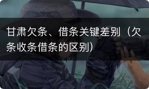 甘肃欠条、借条关键差别（欠条收条借条的区别）