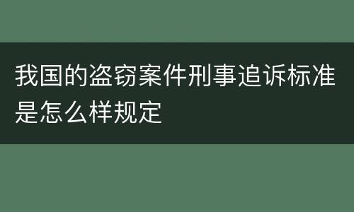 我国的盗窃案件刑事追诉标准是怎么样规定