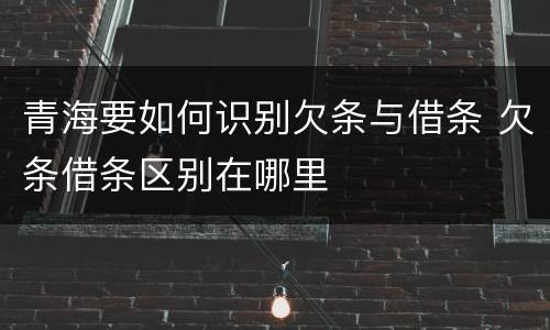 青海要如何识别欠条与借条 欠条借条区别在哪里