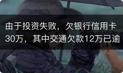 由于投资失败，欠银行信用卡30万，其中交通欠款12万已逾期将被起诉会不坐牢