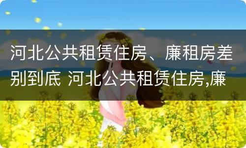 河北公共租赁住房、廉租房差别到底 河北公共租赁住房,廉租房差别到底吗