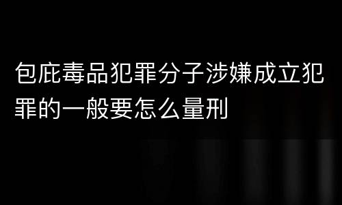 包庇毒品犯罪分子涉嫌成立犯罪的一般要怎么量刑