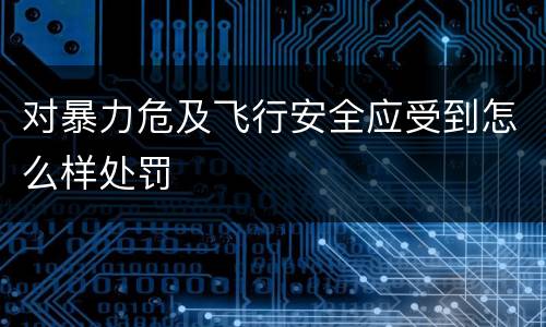 对暴力危及飞行安全应受到怎么样处罚