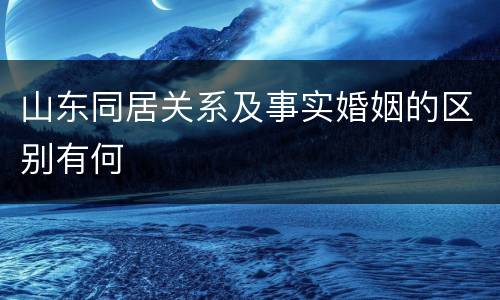 山东同居关系及事实婚姻的区别有何