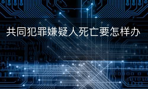 共同犯罪嫌疑人死亡要怎样办