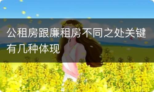 公租房跟廉租房不同之处关键有几种体现