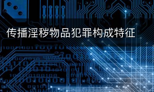传播淫秽物品犯罪构成特征