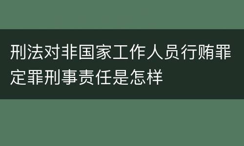 刑法对非国家工作人员行贿罪定罪刑事责任是怎样
