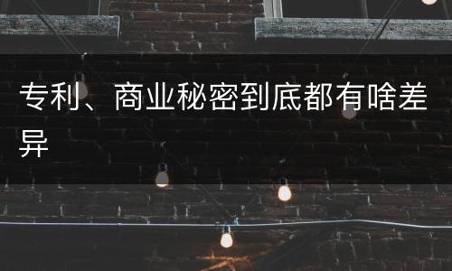 专利、商业秘密到底都有啥差异
