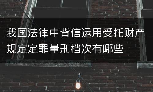 我国法律中背信运用受托财产规定定罪量刑档次有哪些