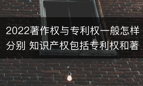 2022著作权与专利权一般怎样分别 知识产权包括专利权和著作权吗