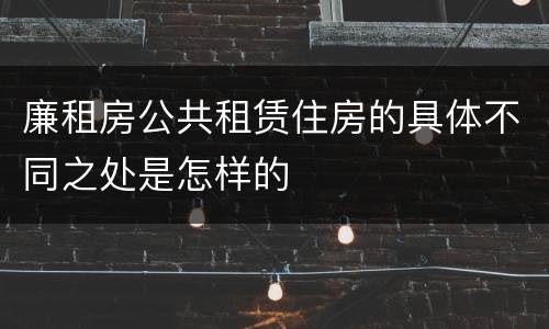 廉租房公共租赁住房的具体不同之处是怎样的