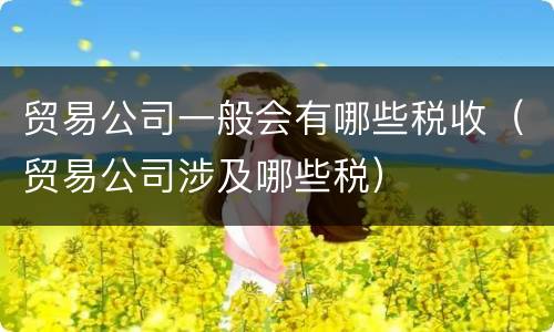 贸易公司一般会有哪些税收（贸易公司涉及哪些税）
