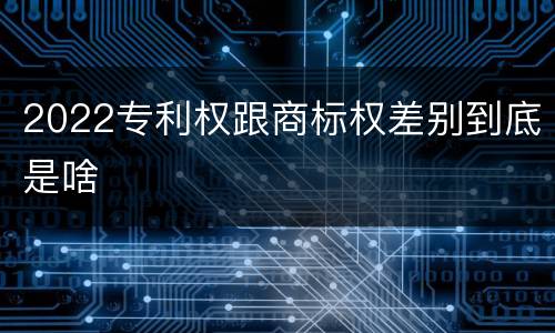 2022专利权跟商标权差别到底是啥
