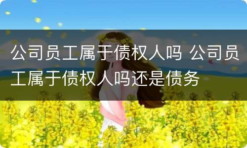 公司员工属于债权人吗 公司员工属于债权人吗还是债务