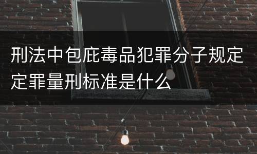 刑法中包庇毒品犯罪分子规定定罪量刑标准是什么