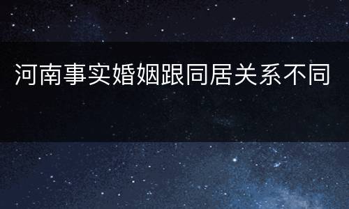 河南事实婚姻跟同居关系不同