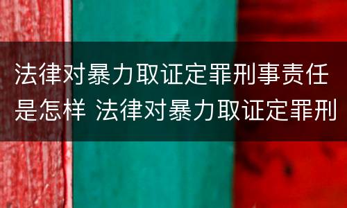 法律对暴力取证定罪刑事责任是怎样 法律对暴力取证定罪刑事责任是怎样规定的