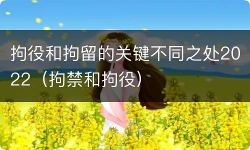 拘役和拘留的关键不同之处2022（拘禁和拘役）