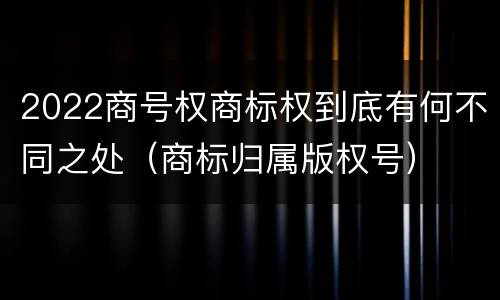 2022商号权商标权到底有何不同之处（商标归属版权号）