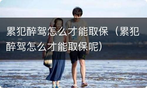 累犯醉驾怎么才能取保（累犯醉驾怎么才能取保呢）