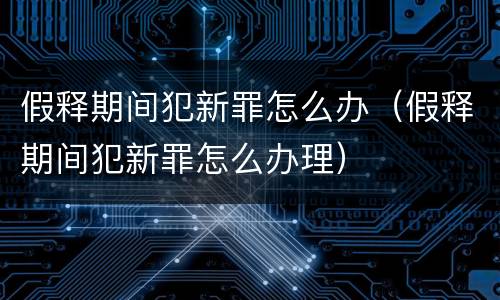 假释期间犯新罪怎么办（假释期间犯新罪怎么办理）