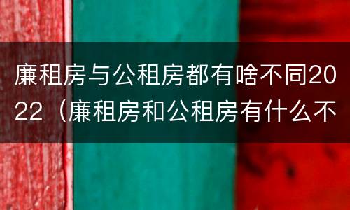 廉租房与公租房都有啥不同2022（廉租房和公租房有什么不同）