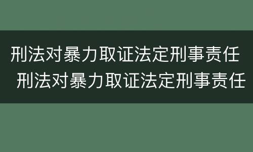 刑法对暴力取证法定刑事责任 刑法对暴力取证法定刑事责任的规定