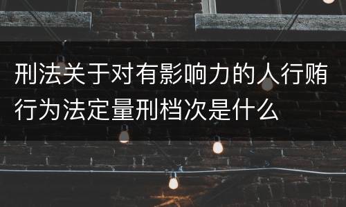 刑法关于对有影响力的人行贿行为法定量刑档次是什么