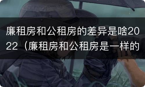 廉租房和公租房的差异是啥2022（廉租房和公租房是一样的吗）