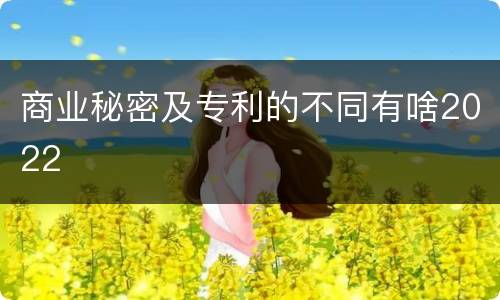 商业秘密及专利的不同有啥2022