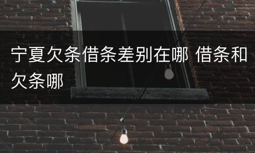 宁夏欠条借条差别在哪 借条和欠条哪