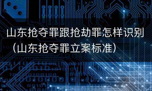 山东抢夺罪跟抢劫罪怎样识别（山东抢夺罪立案标准）