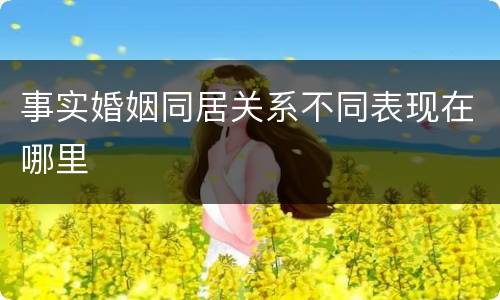 事实婚姻同居关系不同表现在哪里