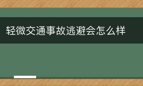 轻微交通事故逃避会怎么样
